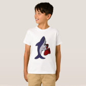 Funny Shark die Saxophone speelt T-shirt (Voorkant volledig)