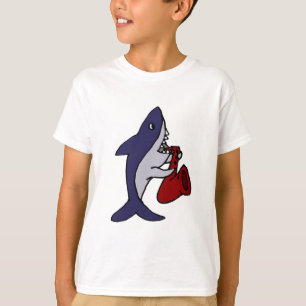 Funny Shark die Saxophone speelt T-shirt