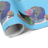 Funny shark die tv-cartoon bekijkt cadeaupapier (Rol Hoek)