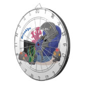 Funny shark die tv-cartoon bekijkt dartbord (Voorkant Rechts)