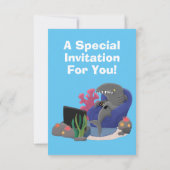 Funny shark die tv-cartoon bekijkt kaart (Achterkant)