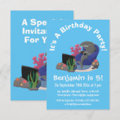 Funny shark die tv-cartoon bekijkt kaart (Voorkant / Achterkant)