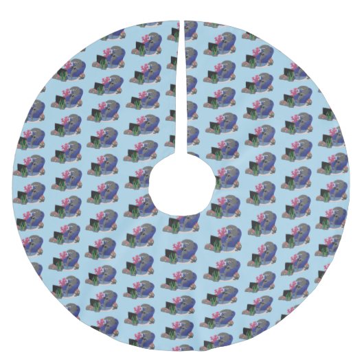 Funny shark die tv-cartoon bekijkt kerstboom rok (Voorkant)