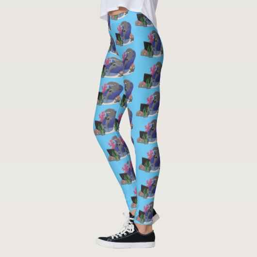 Funny shark die tv-cartoon bekijkt leggings (Links)