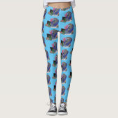 Funny shark die tv-cartoon bekijkt leggings (Voorkant)
