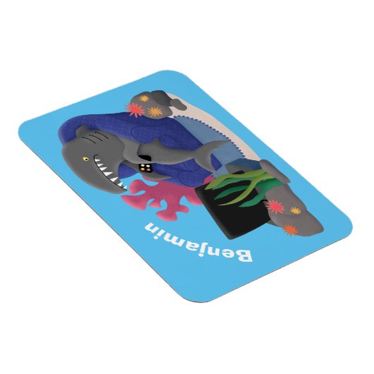 Funny shark die tv-cartoon bekijkt magneet (Rechterzijde)