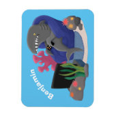 Funny shark die tv-cartoon bekijkt magneet (Verticaal)