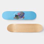 Funny shark die tv-cartoon bekijkt persoonlijk skateboard (Horizontaal)