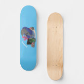 Funny shark die tv-cartoon bekijkt persoonlijk skateboard (Voorkant)