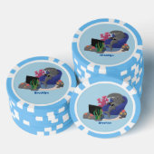 Funny shark die tv-cartoon bekijkt poker chips (Opstapeling)