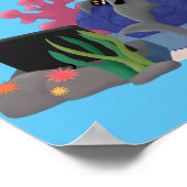 Funny shark die tv-cartoon bekijkt poster (Hoek)