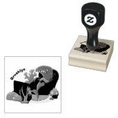 Funny shark die tv-cartoon bekijkt rubberstempel (Gestempeld)