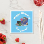 Funny shark die tv-cartoon bekijkt servet (Insitu)