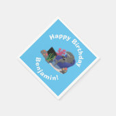 Funny shark die tv-cartoon bekijkt servet (Hoek)