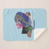 Funny shark die tv-cartoon bekijkt sherpa deken (Voorkant (horizontaal))