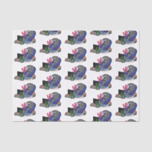 Funny shark die tv-cartoon bekijkt tissuepapier