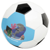 Funny shark die tv-cartoon bekijkt voetbal (Drie kwart)