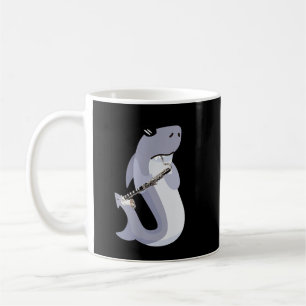 Funny Shark die zonnebril draagt die een bas Clari Koffiemok