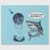 Funny shark diver lunch time :nice bubbles bro cadeaupapier (Vlak)