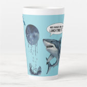 Funny shark diver lunch time :nice bubbles bro latte mok (Voorkant)