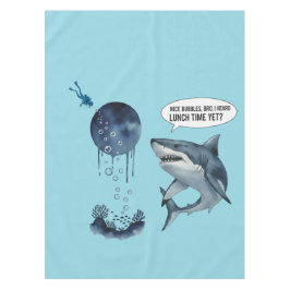 Funny shark diver lunch time :nice bubbles bro tafelkleed