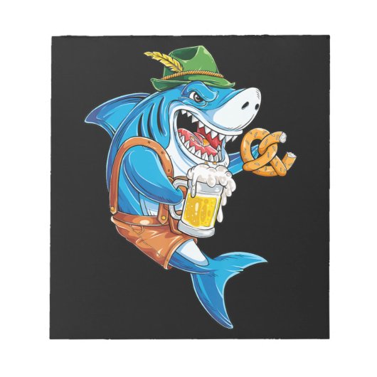 Funny Shark Drink Beer - Crazy Shark Gifts Notitieblok (Voorkant)