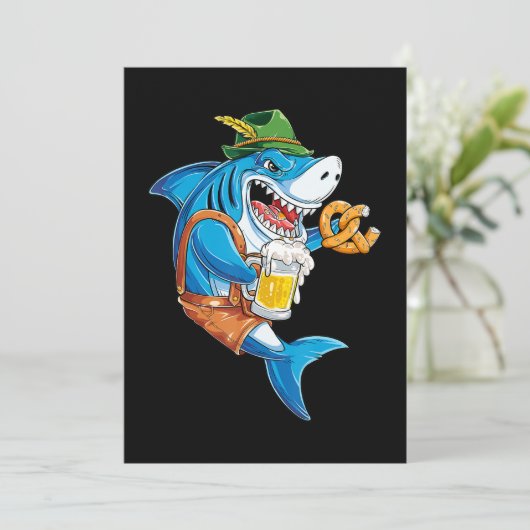 Funny Shark Drink Beer - Crazy Shark Gifts Save The Date (Staand voorkant)