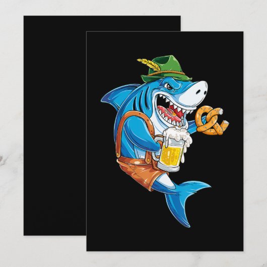 Funny Shark Drink Beer - Crazy Shark Gifts Save The Date (Voorkant / Achterkant)