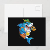 Funny Shark Drink Beer - Crazy Shark Gifts Uitnodiging Briefkaart (Voorkant / Achterkant)