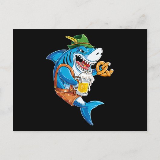 Funny Shark Drink Beer - Crazy Shark Gifts Uitnodiging Briefkaart (Voorkant)