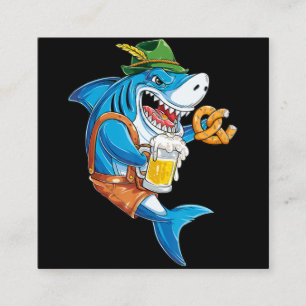 Funny Shark Drink Beer - Crazy Shark Gifts Vierkante Visitekaartje