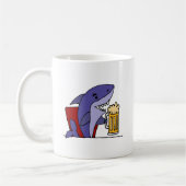 Funny Shark Drink Beer Koffiemok (Links)