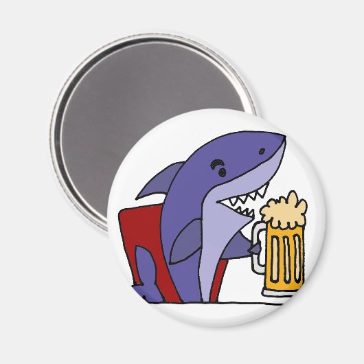 Funny Shark Drink Beer Magneet (Voorkant / Achterkant)