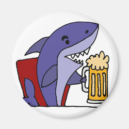 Funny Shark Drink Beer Magneet