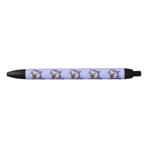 Funny Shark Drink Bloody Mary Cartoon Zwarte Inkt Pen