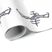 Funny Shark Drone Art Cadeaupapier (Rol Hoek)