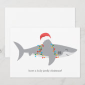 Funny Shark Feestdagenkaart (Voorkant / Achterkant)