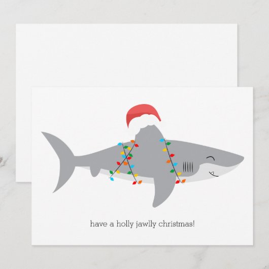 Funny Shark Feestdagenkaart (Voorkant / Achterkant)