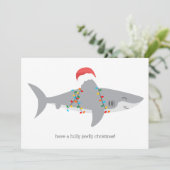 Funny Shark Feestdagenkaart (Staand voorkant)