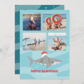 Funny Shark Foto Kerstmis Platte Vakantie Kaart (Voorkant / Achterkant)