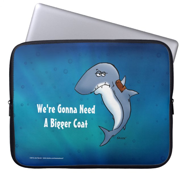 Funny Shark heeft een grotere laptop nodig Laptop Sleeve (Voorkant)