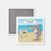 Funny Shark heeft koffie nodig voor het Poster Magneet (Voorkant / Achterkant)