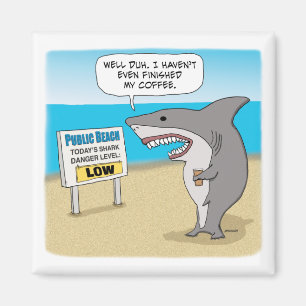 Funny Shark heeft koffie nodig voor het Poster Magneet