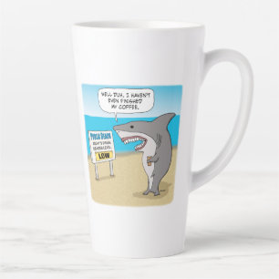 Funny Shark heeft koffie nodig voor werk met tweet Latte Mok