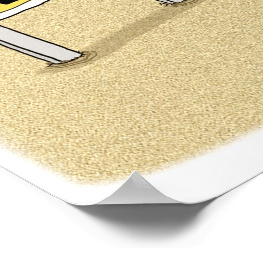 Funny Shark heeft koffie nodig voor zijn werk Poster (Hoek)