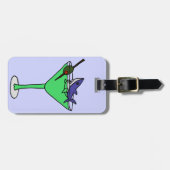Funny Shark in Green Martini Glass Bagagelabel (Voorkant horizontaal)