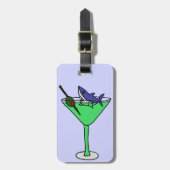 Funny Shark in Green Martini Glass Bagagelabel (Voorkant verticaal)