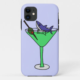 Funny Shark in Green Martini Glass Case-Mate iPhone Case
