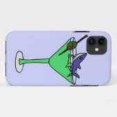 Funny Shark in Green Martini Glass Case-Mate iPhone Case (Achterkant (horizontaal))