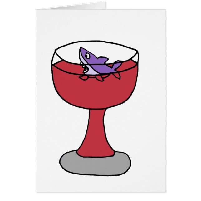 Funny Shark in Red Wine Glass (Voorkant)